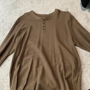 Tecovas Brown Ribbed Henley Shirt
